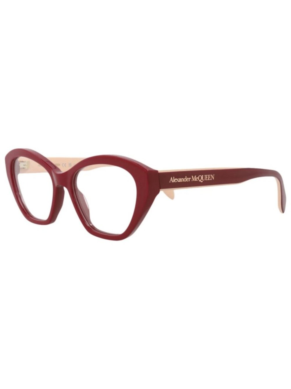 New Alexander McQueen Women's Eyeglasses Cat Eye Acetate Frame Red Red